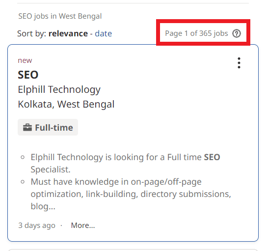 SEO Courses in Kulti - Job Statistics
