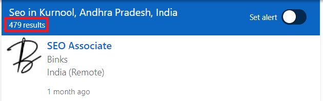 SEO Courses in Kurnool - Job Statistics