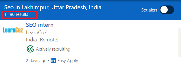 SEO Courses in Lakhimpur - Job Statistics