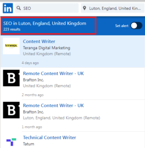 SEO Courses in Luton - Job Statistics