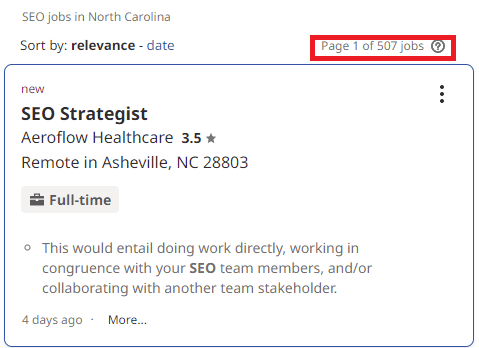 SEO Courses in Macon County - Job Statistics