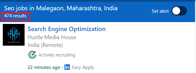 SEO courses in Malegaon - Job statistics