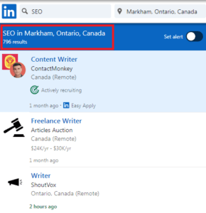 SEO Courses in Markham - Job Statistics