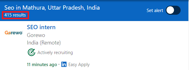 SEO Courses in Mathura - Job Statistics