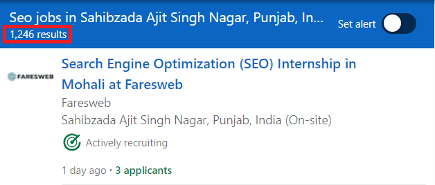 SEO Courses in Mohali - Job Statistics