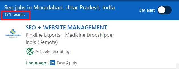 SEO Courses in Moradabad - Job Statistics