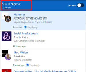 SEO Courses in Lafiagi - Job Statistics