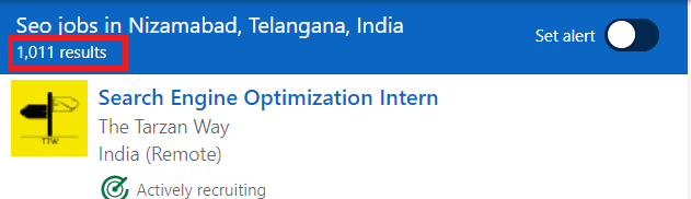 SEO Courses in Nizamabad - Job statistics