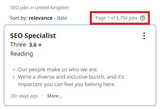 SEO Courses in Norwich - Job Statistics