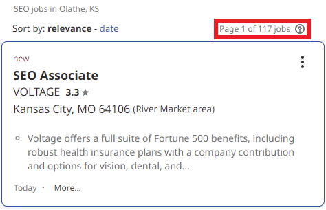 SEO Courses in Olathe - Job Statistics