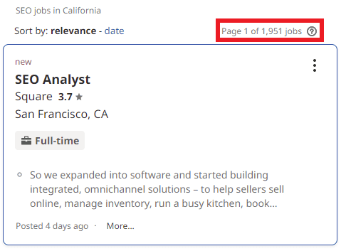 SEO Courses in Oxnard - Job Statistics