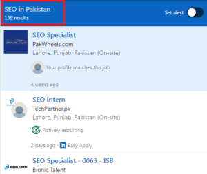 SEO Courses in Kot Addu - Job Statistics