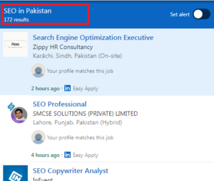 SEO Courses in Muzaffargarh - Job Statistics