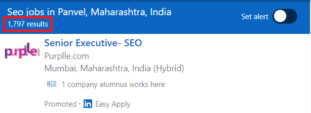 SEO Courses in Panvel - Job Statistics