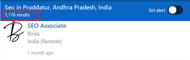 SEO Courses in Proddatur - Job Statistics