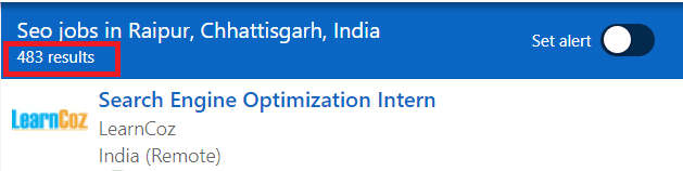 SEO Courses in Raipur - Job Statistics