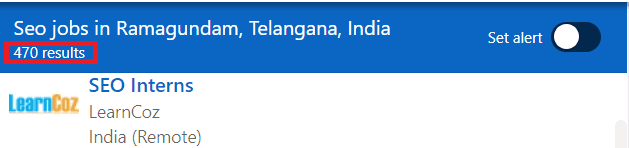 SEO Courses in Ramagundam - Job Statistics