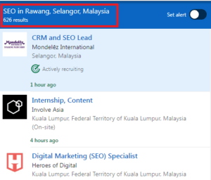 SEO Courses in Rawang - Job Statistics
