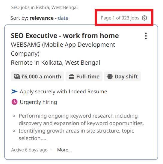 SEO Courses in Rishra - Job Statistics