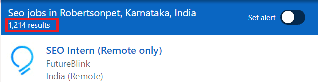 SEO Courses in Robertsonpet - Job Statistics