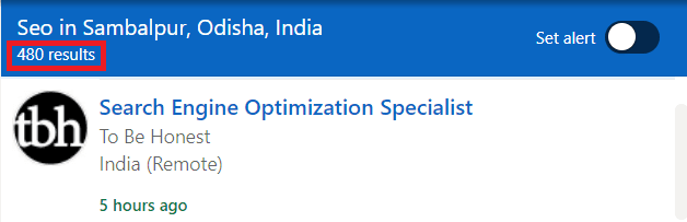 SEO Courses in Sambalpur - Job Statistics