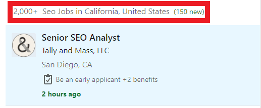 SEO Courses in San Bernardino - Job Statistics