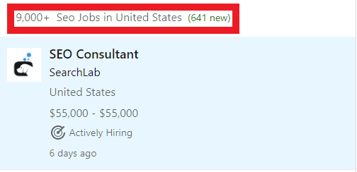 SEO Courses in San Juan - Job Statistics 