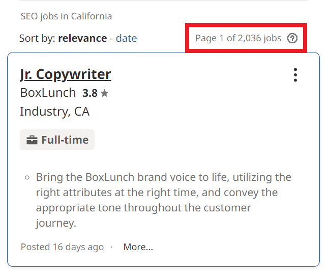 SEO Courses in Santa Rosa - Job Statistics