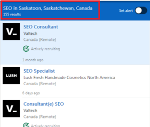 SEO Courses in Saskatoon - Job Statistics