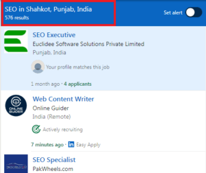 SEO Courses in Shahkot - Job Statistcs