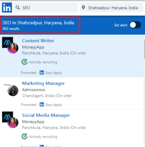 SEO Courses in Shahzadpur - Job Statistics