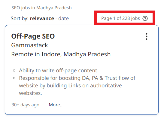 SEO Courses in Singrauli - Job Statistics