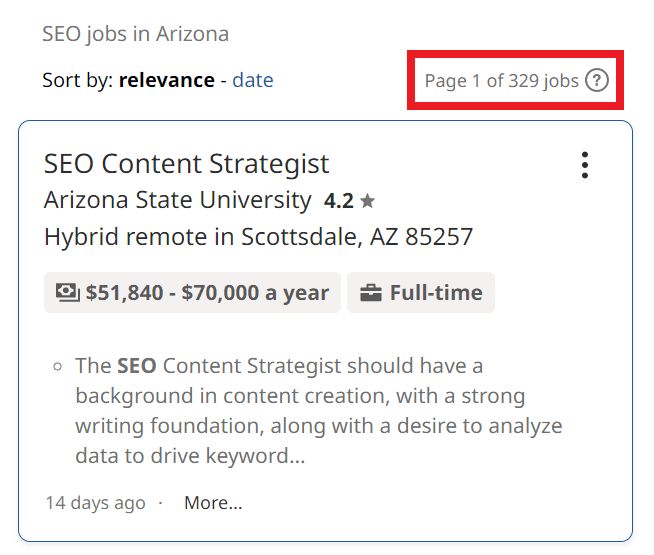 SEO Courses in Sunrise Manor - Job Statistics