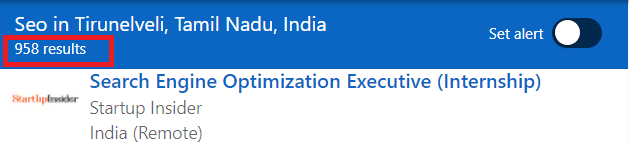 SEO Courses in Tirunelveli - Job Statistics