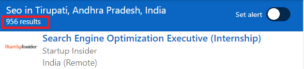 SEO Courses in Tirupati - Job Statistics