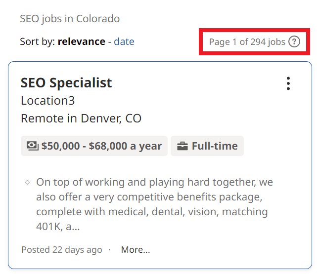 SEO Courses in Tulsa - Job Statistics