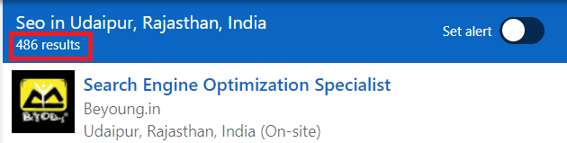 SEO Courses in Udaipur - Job statistics