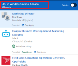 SEO Courses in Windsor - Job Statistics