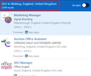 SEO Courses in Woking - Job Statistics