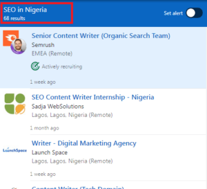 SEO Courses in Kano - Job Statistics