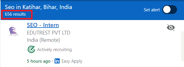 SEO Courses in Katihar - Job Statistics