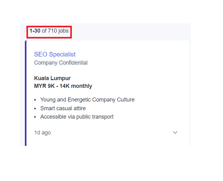 SEO Courses In Kuala Lumpur - Job Statistics