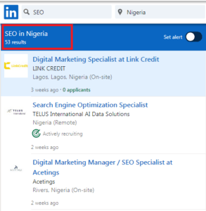 SEO Courses in Modakeke - Job Statistics