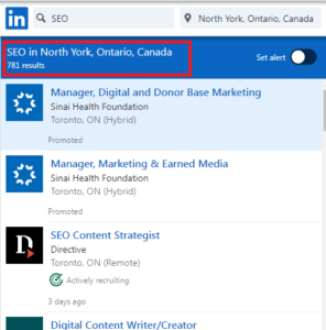 SEO Courses in North York - Job Statistics