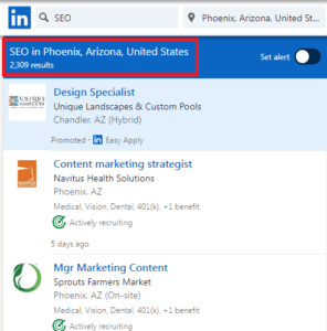 SEO Courses in Phoneix - Job Statistics