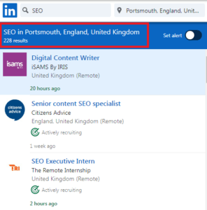 SEO Courses in Portmouths - Job Statistics