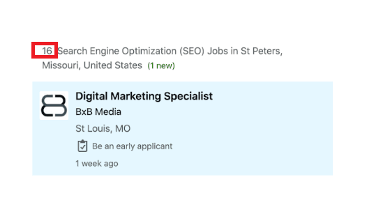 SEO Courses in Saint Peters - Job Statistics