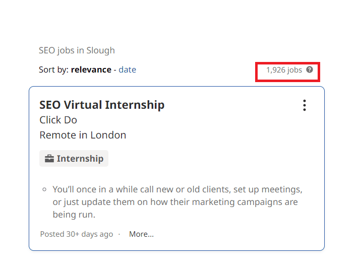 SEO Courses In Slough- Job Statistics