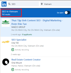SEO Courses in Nam Dinh - Job Statistics