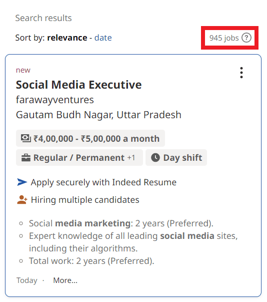 Social Media Marketing Courses in Ghaziabad - Job Statistics